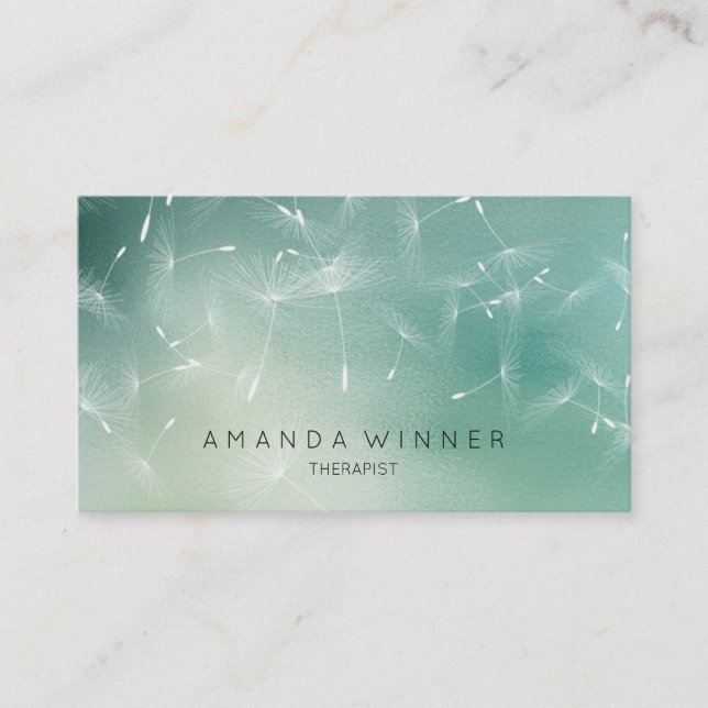 Dandelion Confetti Mint Aquamarin Ombre Therapist Visitenkarte (Vorderseite)