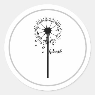 Dandelion dans le Sticker rond classique du vent d