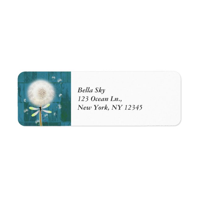 Dandelion Dragonfly rustikal blauer Stallholz (Vorne)