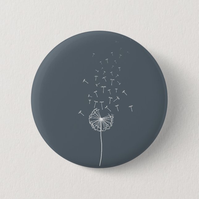 Dandelion-Ermutigung-Design grau Button (Vorderseite)