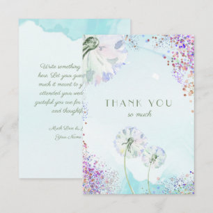 Dandelion et Parties scintillant Merci Cartes