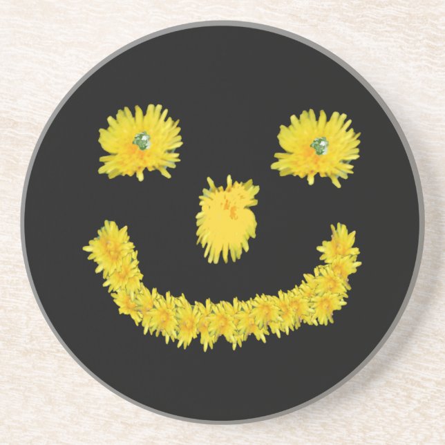 Dandelion Face Sandstein Untersetzer (Vorne)