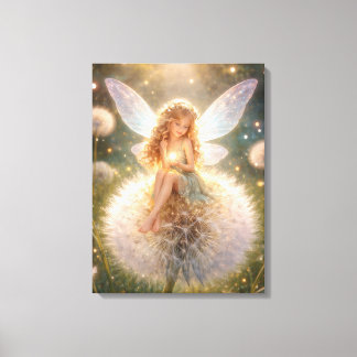 Dandelion Fairy in the glowing meadow Leinwanddruck