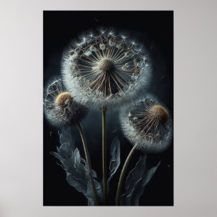 Dandelion Fleurs Art Affiche d'impression