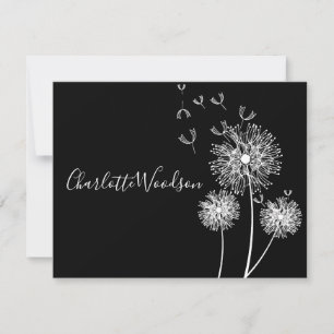 Dandelion Fleurs Dans Le Vent Script Nom Cartes De