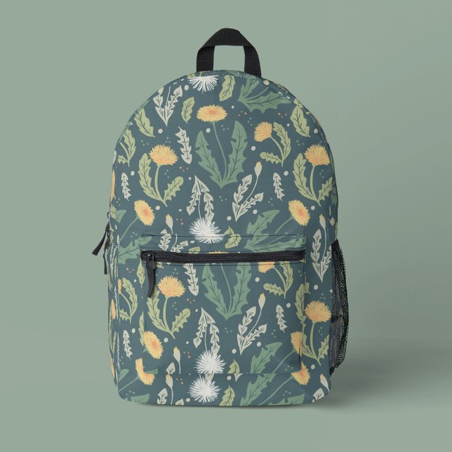 Dandelion Floral Weed Muster Bedruckter Rucksack (Dandelion Pattern Backpack)