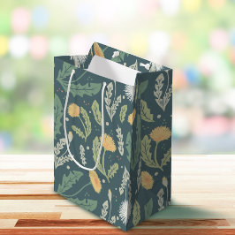 Dandelion Floral Weed Muster Mittlere Geschenktüte