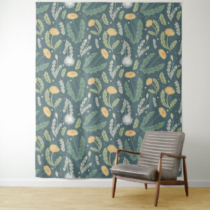 Dandelion Floral Weed Muster Wandteppich