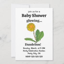 Dandelion Girl Baby Shower Einladung