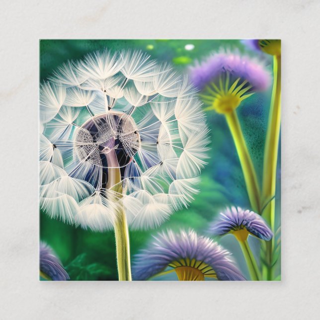 Dandelion Graphic Quadratische Visitenkarte (Vorderseite)