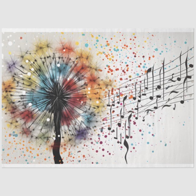 Dandelion Harmony in Bloom Decoupage Seidenpapier (Vorderseite)