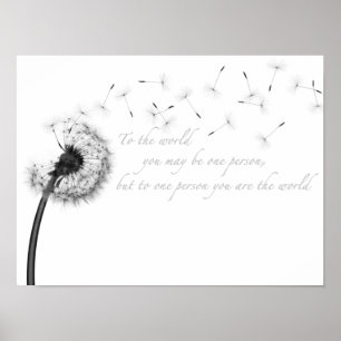 Dandelion Inspiration 16" x 12", affiche Matte