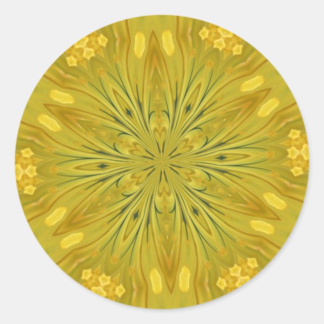 Dandelion Kaleidoscope Runder Aufkleber (Vorderseite)