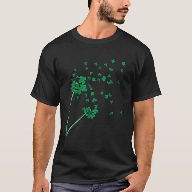 Dandelion Kleeblatt Clover Leaf St Patrick Irish R T-Shirt (Vorderseite)
