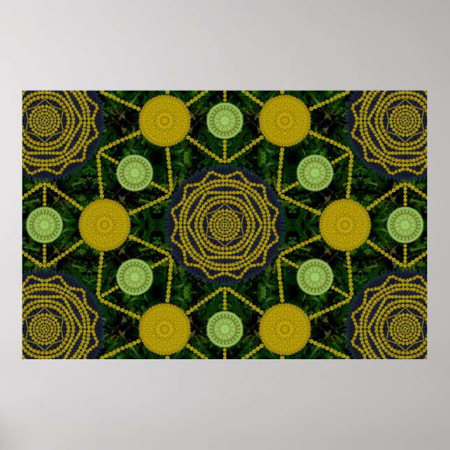 Dandelion Mandala Array Poster (Vorne)