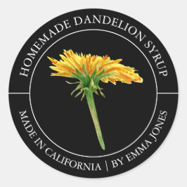 Dandelion Modernes Label Runder Aufkleber