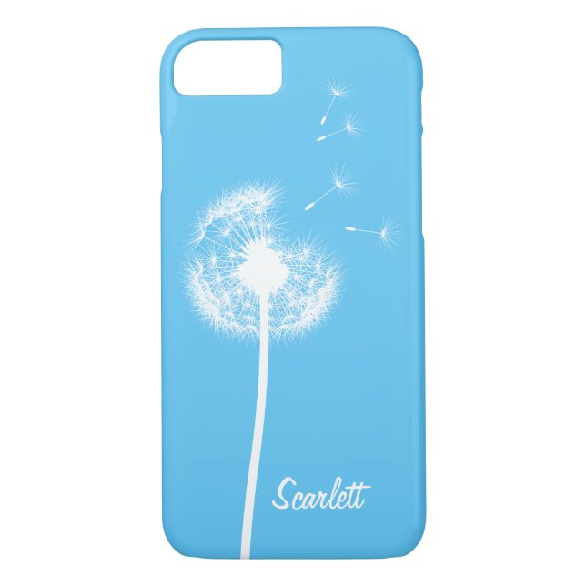 Dandelion Monogram Blue iPhone 7 Case-Mate iPhone Hülle (Rückseite)