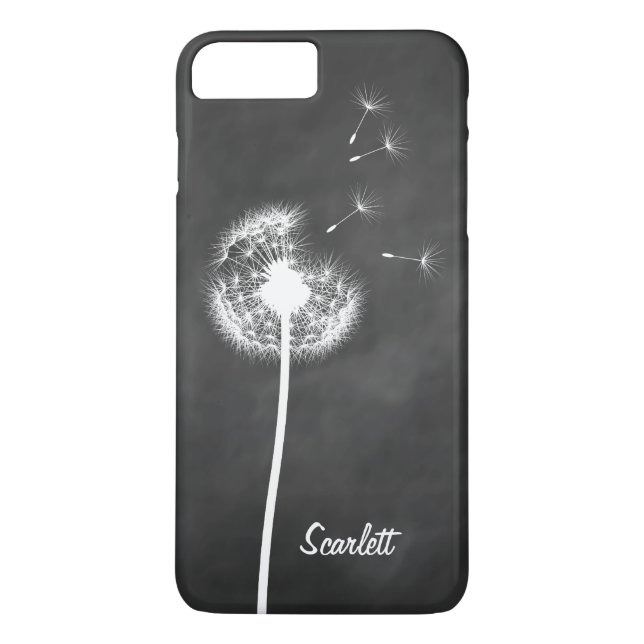 Dandelion Monogram Chalkboard iPhone 7 Plus Case-Mate iPhone Hülle (Rückseite)