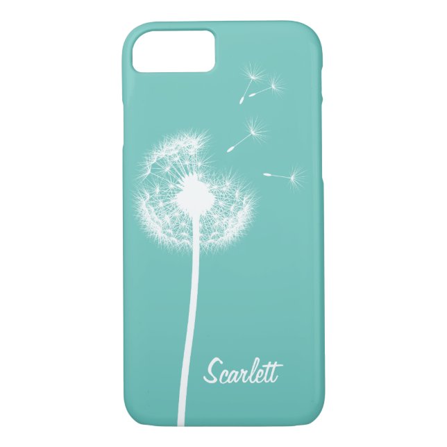 Dandelion Monogram Turquoise iPhone 7 Fall Case-Mate iPhone Hülle (Rückseite)