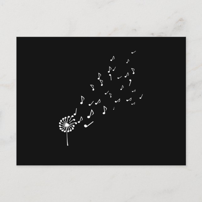 Dandelion Musiknotens Piano Player Pianist Gift Postkarte (Vorderseite)