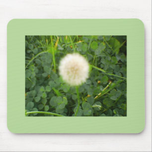 Dandelion Nestled in Green Clover Mousepad