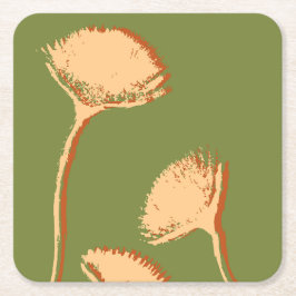 Dandelion Pop Rechteckiger Pappuntersetzer