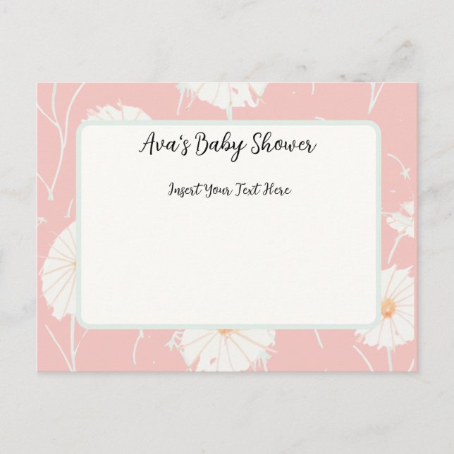 Dandelion Puff Pink Post Card Einladungen (Vorderseite)