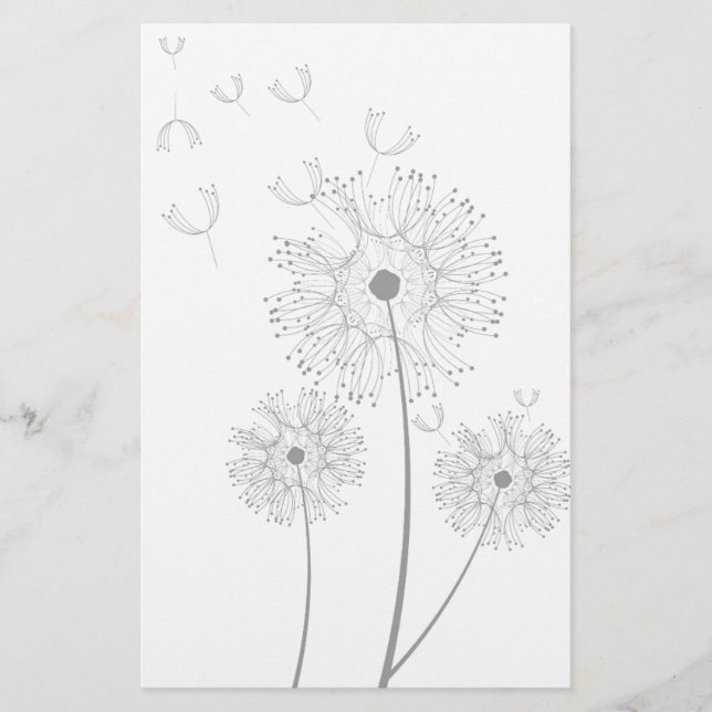 Dandelion purer moderner Blume Briefpapier (Vorderseite)