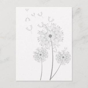 Dandelion purer moderner Blume Postkarte