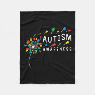 Dandelion Puzzle Piece Cool Autism Boys Girls Kind Fleecedecke