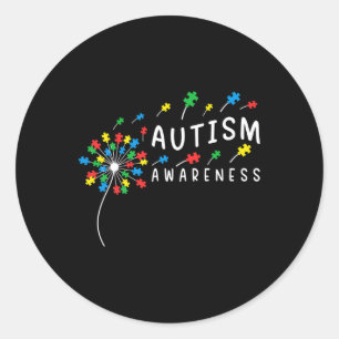 Dandelion Puzzle Piece Cool Autism Boys Girls Kind Runder Aufkleber