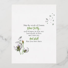 Dandelion Remembrance Folien Feiertagspostkarte