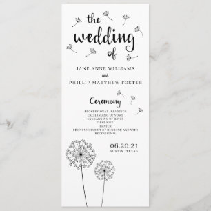 Dandelion Rustic Wedding Program Programm