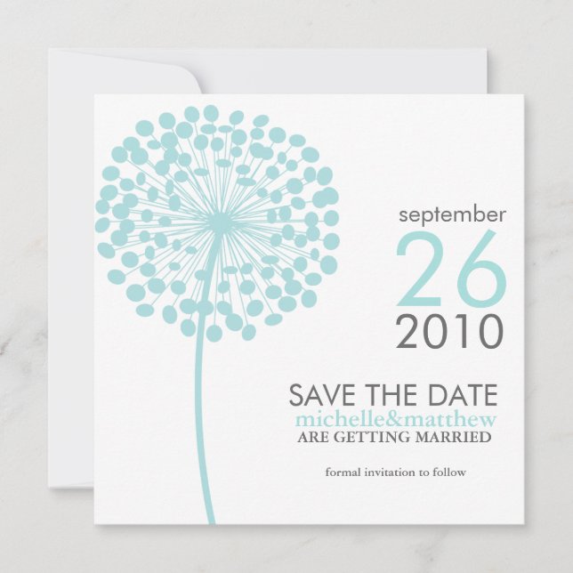 Dandelion Save the Date Ankündigungen (Vorderseite)
