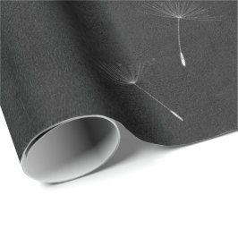 Dandelion Schwarz-weiß Lines Chalkboard Lines Geschenkpapier
