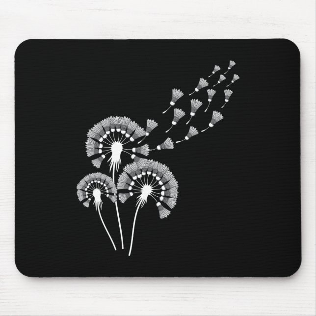 Dandelion Shuttle Shirt für Badminton Player Badmi Mousepad (Vorne)