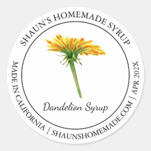 Dandelion Sirup Modernes Label Runder Aufkleber