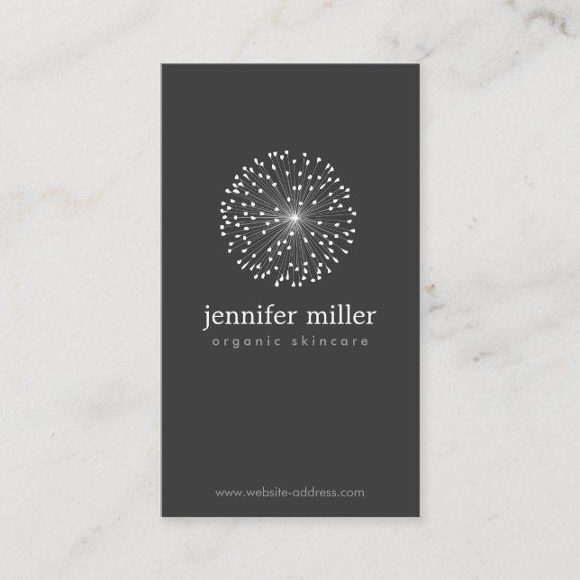 DANDELION STERNEXPLOSION LOGO II on DARK GRAY Visitenkarte (Vorderseite)