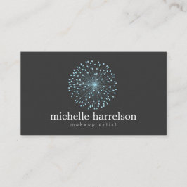 DANDELION STERNEXPLOSION LOGO in BLAU auf DUNKELGR Visitenkarte