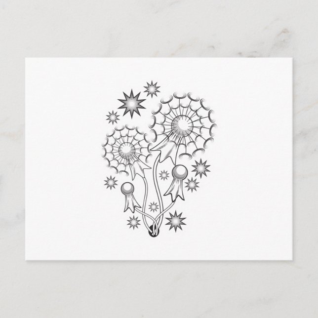 Dandelion Tattoo Design Postkarte (Vorderseite)