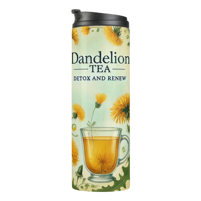 Dandelion Tea Design AI Art Thermosbecher (Nach rechts gedreht)