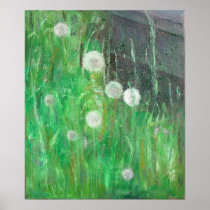 Dandelion Uhren im Grass 2008 Öl auf Leinwand Poster