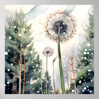 Dandelion Wall Art, Blumenplatz Poster