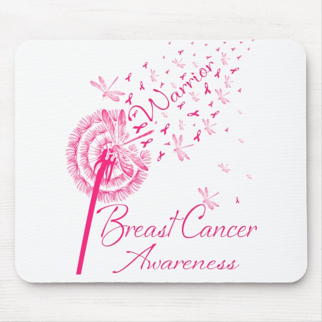 Dandelion Warrior Brustkrebs Bewusstsein Mousepad (Vorne)