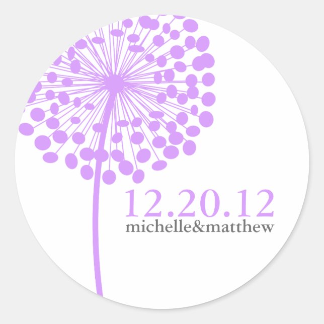 Dandelion Wedding Stickers (Vorderseite)