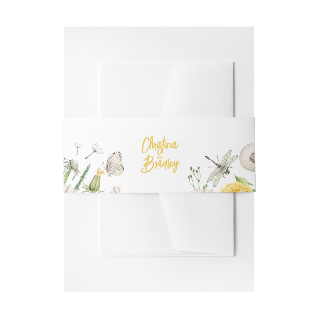 Dandelion Wildblume Garden Wedding Einladungsbanderole (Vorderseite Beispiel)