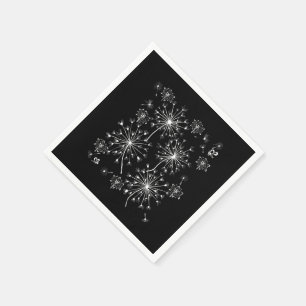 Dandelion, wilde Blume und Honigbienen Serviette