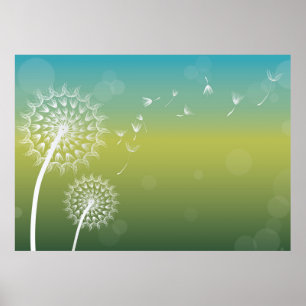 Dandelion Wind Blume Poster