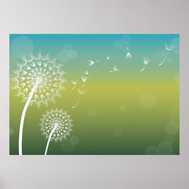 Dandelion Wind Blume Poster (Vorne)