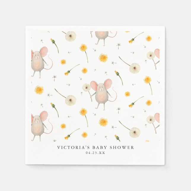 Dandelion Wises | Spring Watercolor Babydusche Serviette (Vorderseite)